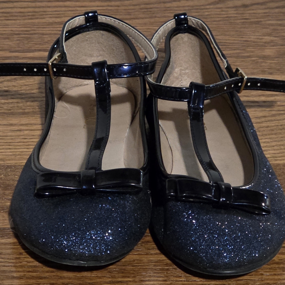 Sparkly Navy blue Kids Shoes with Bow